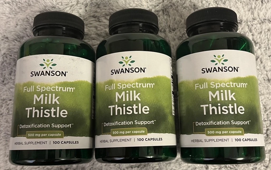 300 Caps Swanson Milk Thistle Silymarin 500 mg 3X 100 Caps Liver Kidney Health