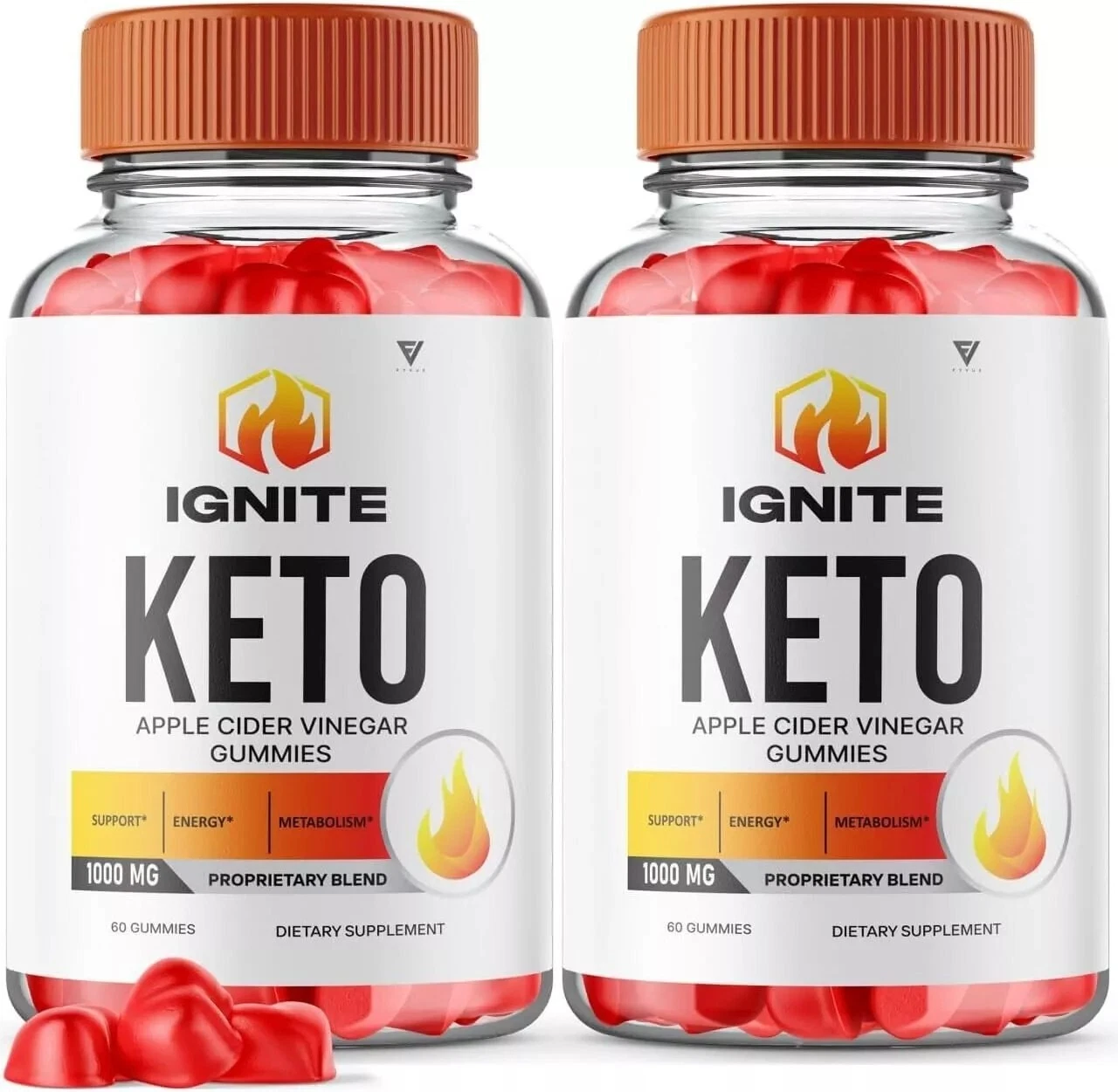 2 PACK Ignite Keto Gummies - ACV Gummies for Weight Loss & Management - 120ct