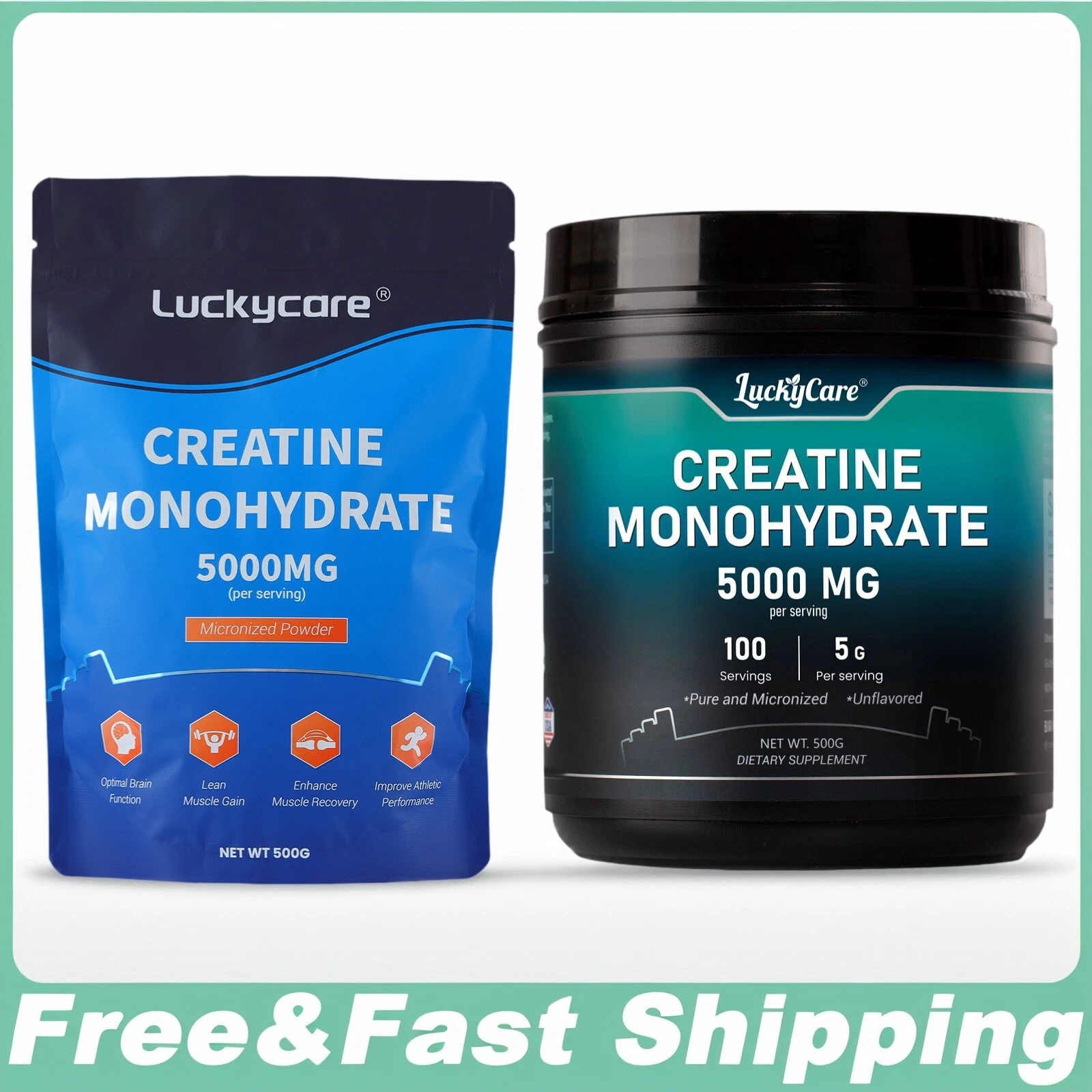 Pure Creatine Monohydrate 1.1 lbs Powder Micronized 100 Servings 5g Per Serving