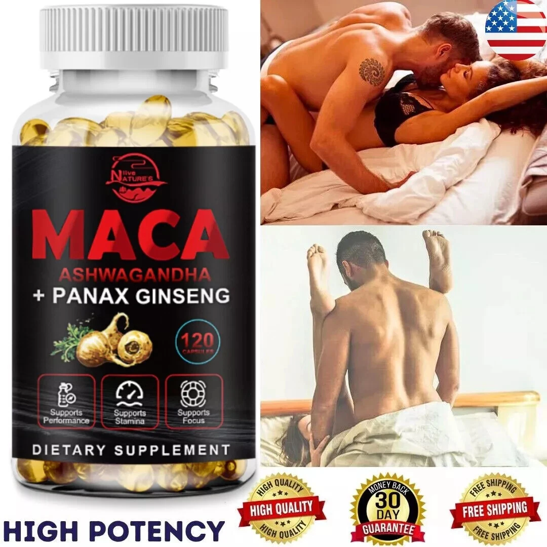 Maca Root Capsules 10000mg, Peruvian Maca Extract for Men & Women 120 Capsules