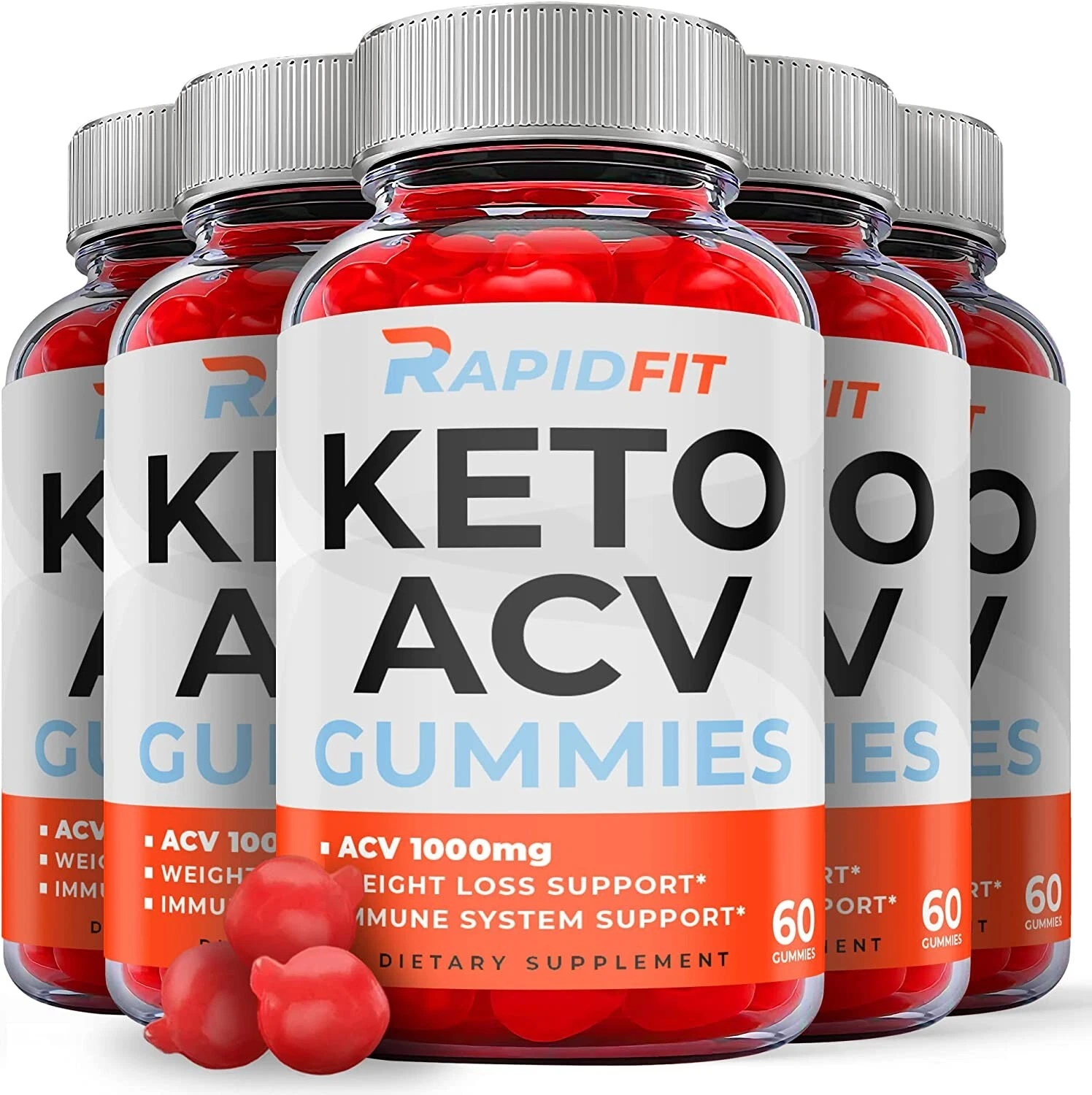 (5 Pack) Rapid Fit Keto Gummies - Rapid Fit ACV Gummies Weight Loss-300 Gummies