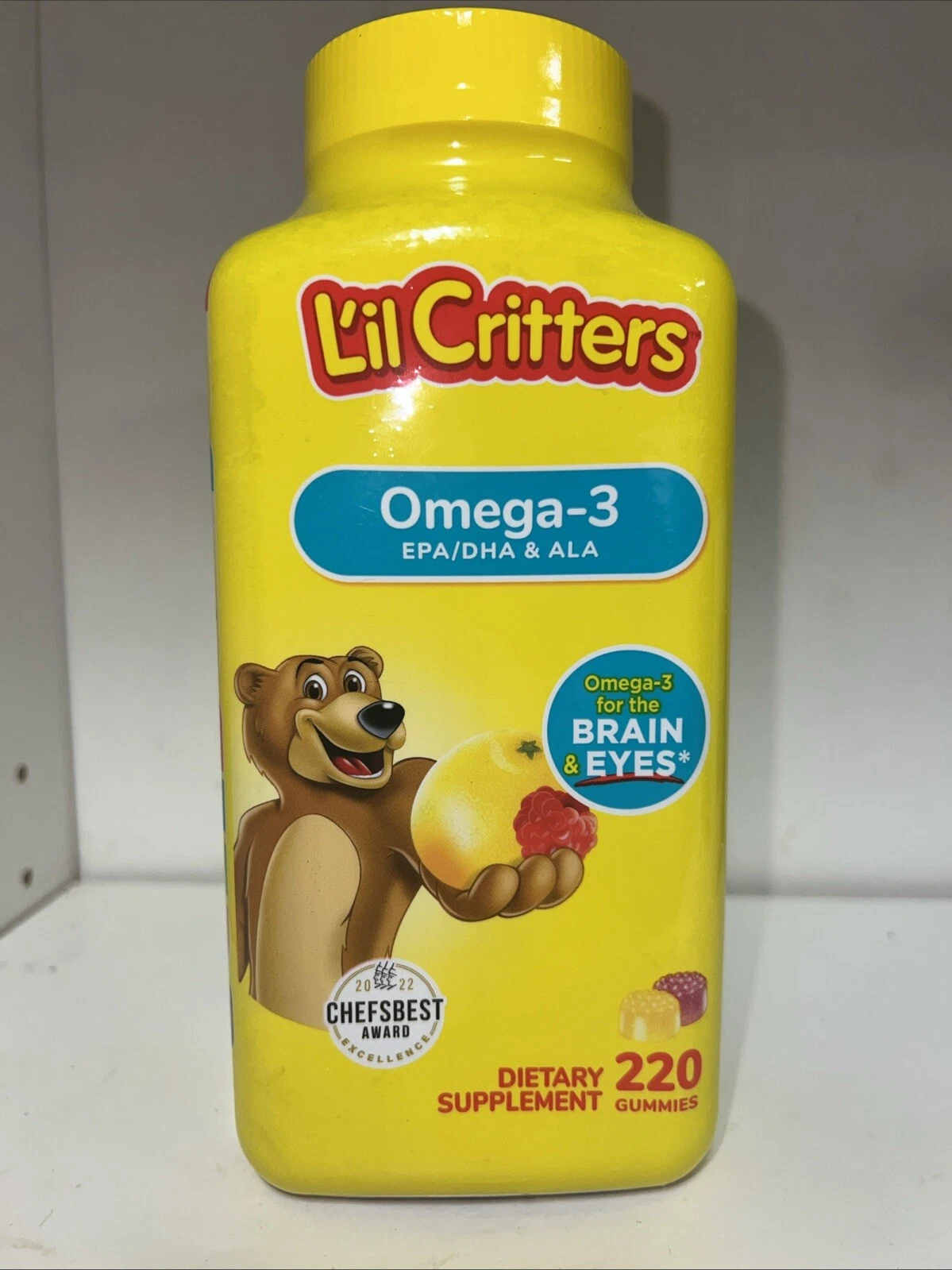 LIL CRITTERS Omega 3, EPA, DHA& ALA, 220 Gummies NEW!! EXP 06/2025 Limited Stock