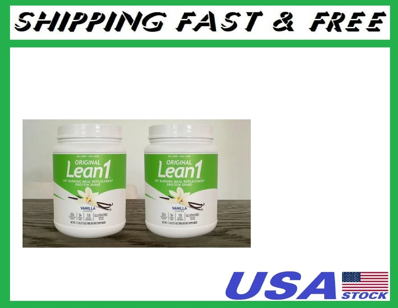 Vanilla - Fat Burning Meal Replacement Protein Shake, 15 serving tub, 2-PACK