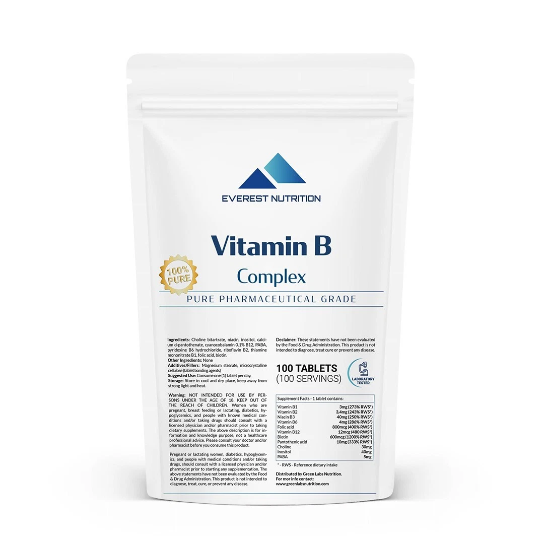 Vitamin B-Complex Tablets – High Strength Energy, Metabolism & Nerve Support