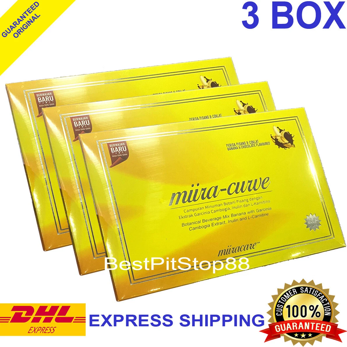 3x Miira-Curve by Revoobit International Slimming Weight Loss 24 Sachets Per Box