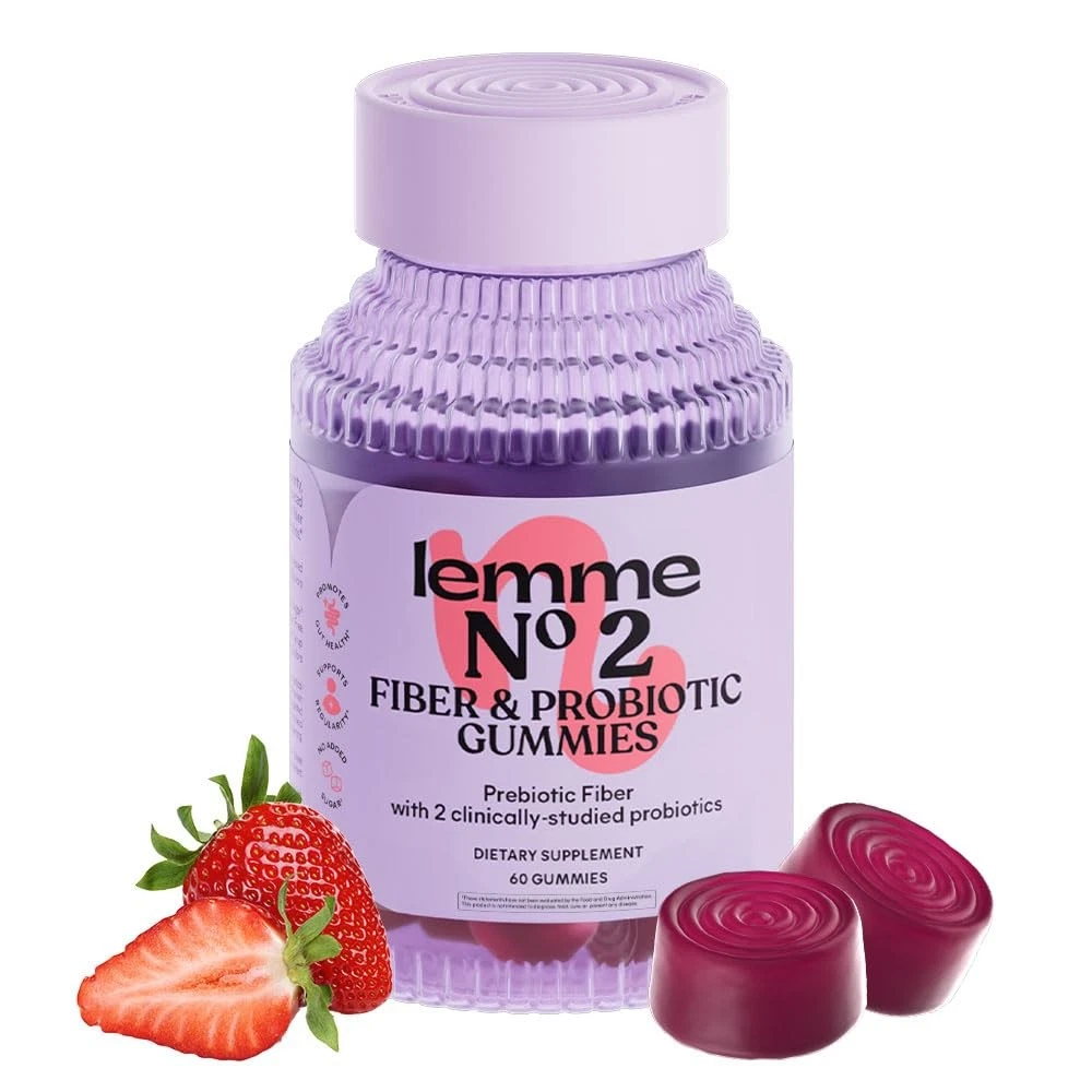 Lemme No. 2 Fiber & Probiotic Gummies for Adults, Promotes Regularity & Digestiv