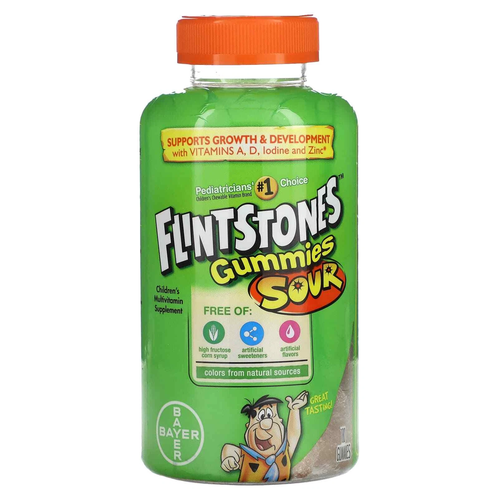 2 X Flintstones, Children's Multivitamin, Sour Gummies, 180 Gummies