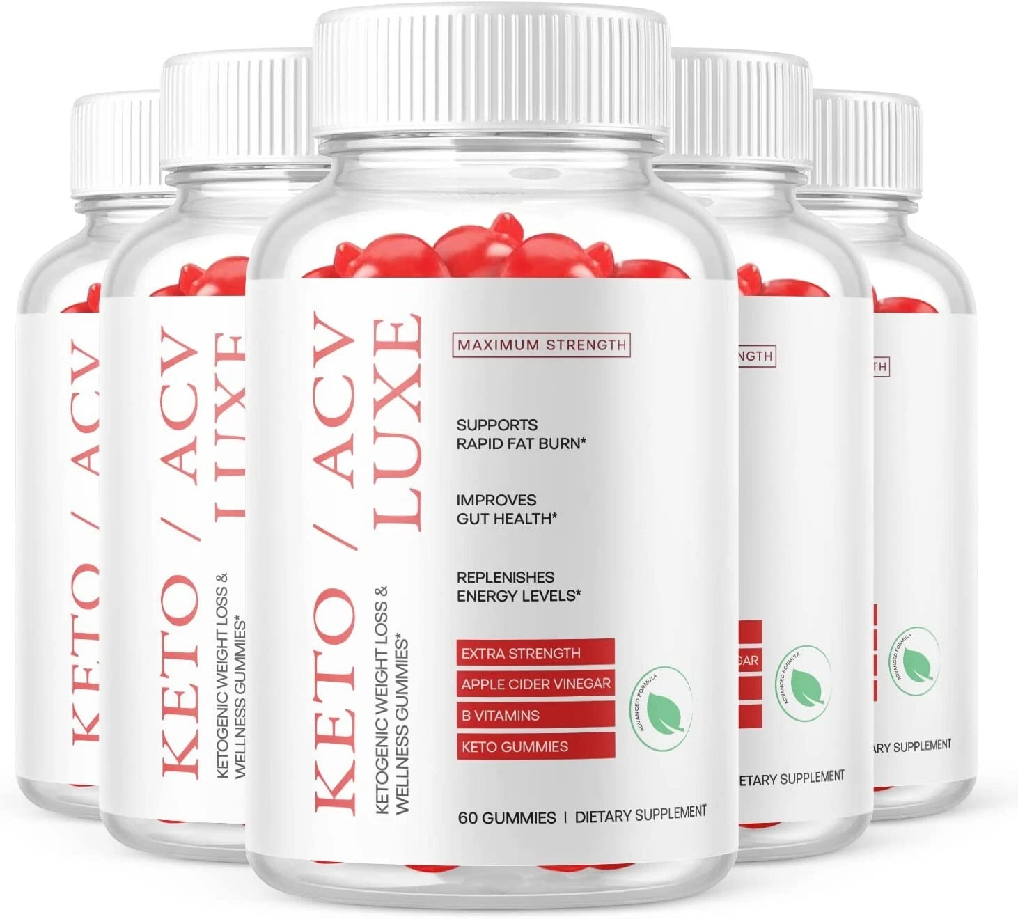 (5Pack) Keto Luxe ACV Gummies, Weight Loss, Fat Burner, Appetite Suppressant-300