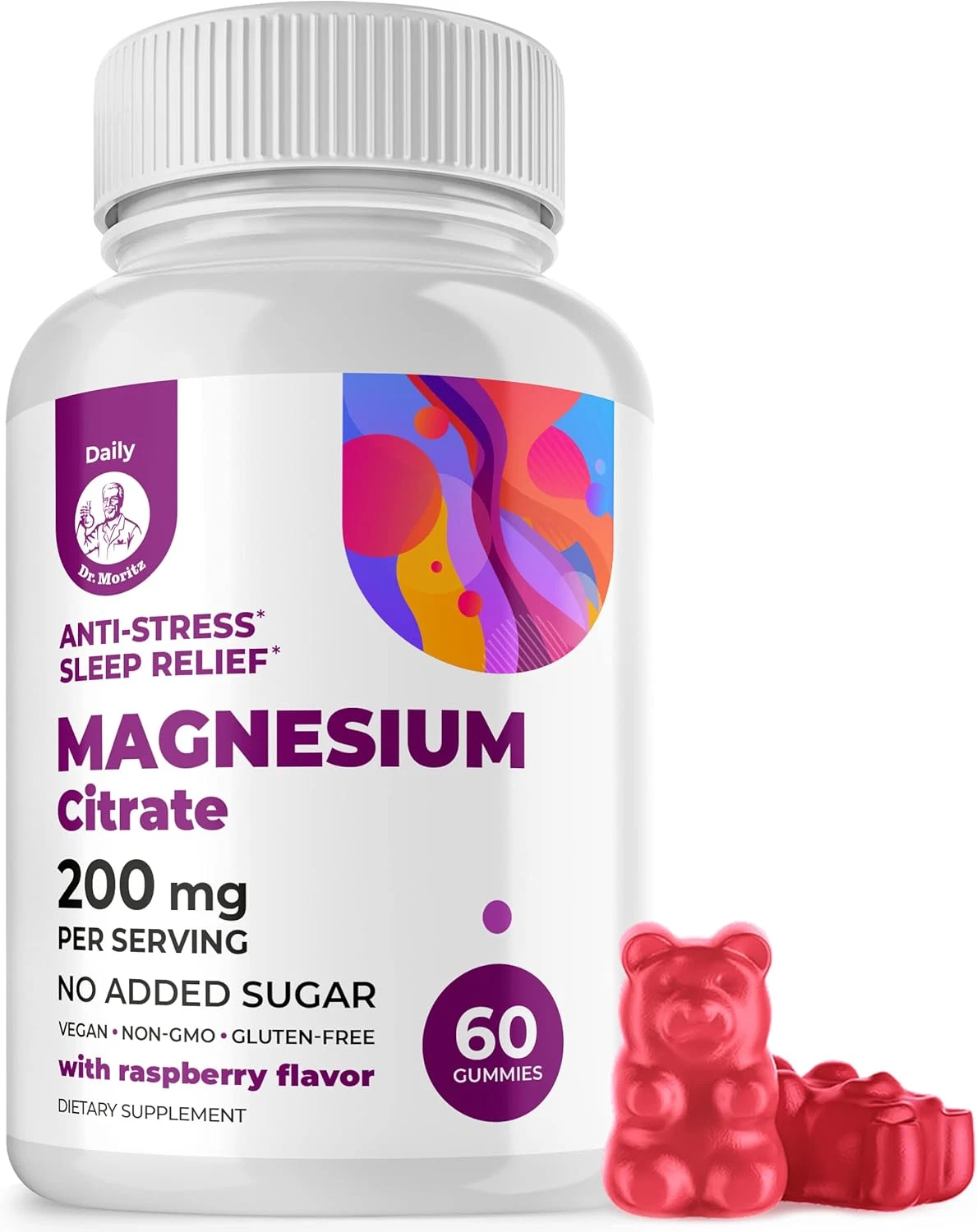 DR. MORITZ Magnesium Gummies Calm Magnesium Gummies Supplement (60 Ct)