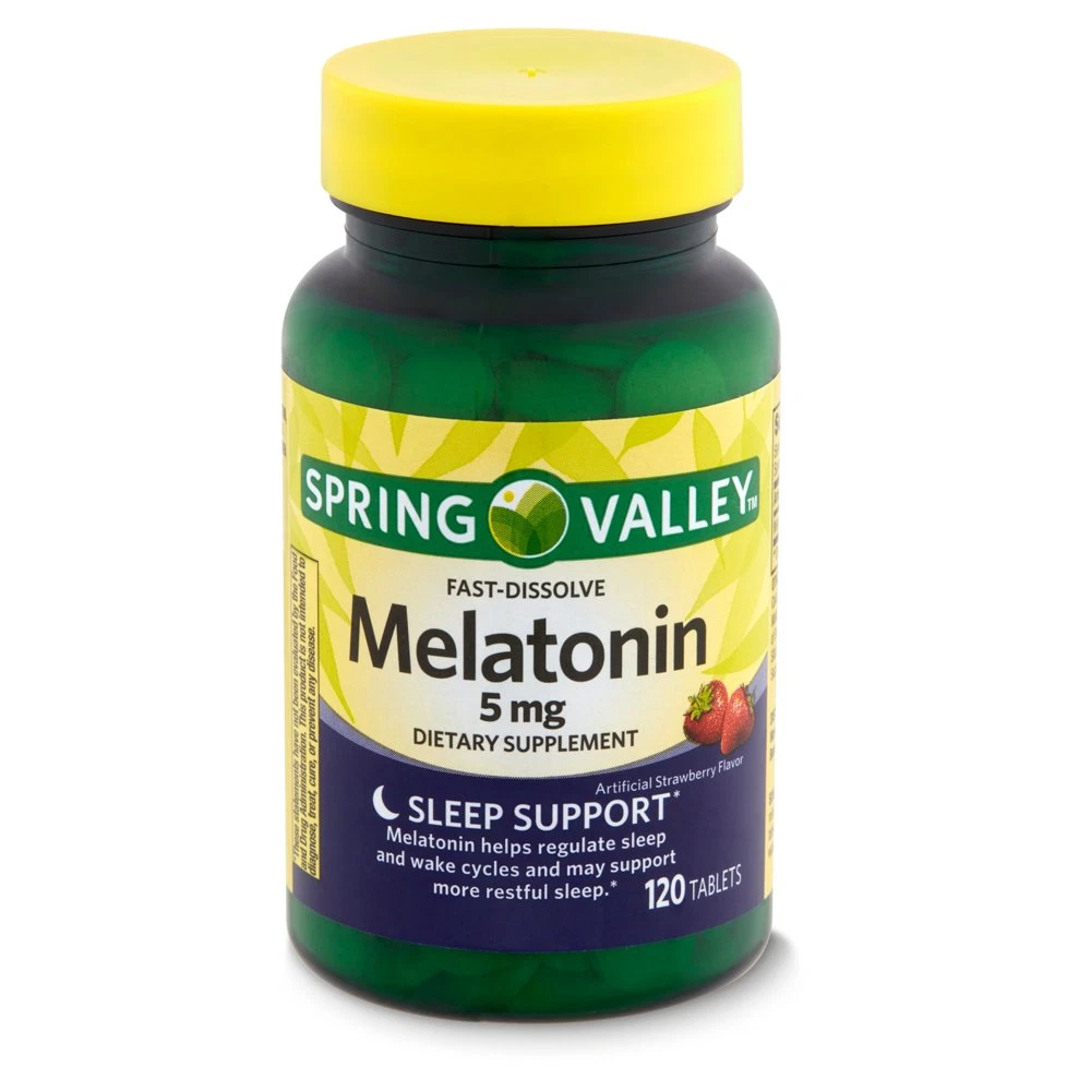 Spring Valley Fast-Dissolve Melatonin Dietary Supplement, 5 Mg, 120 Count