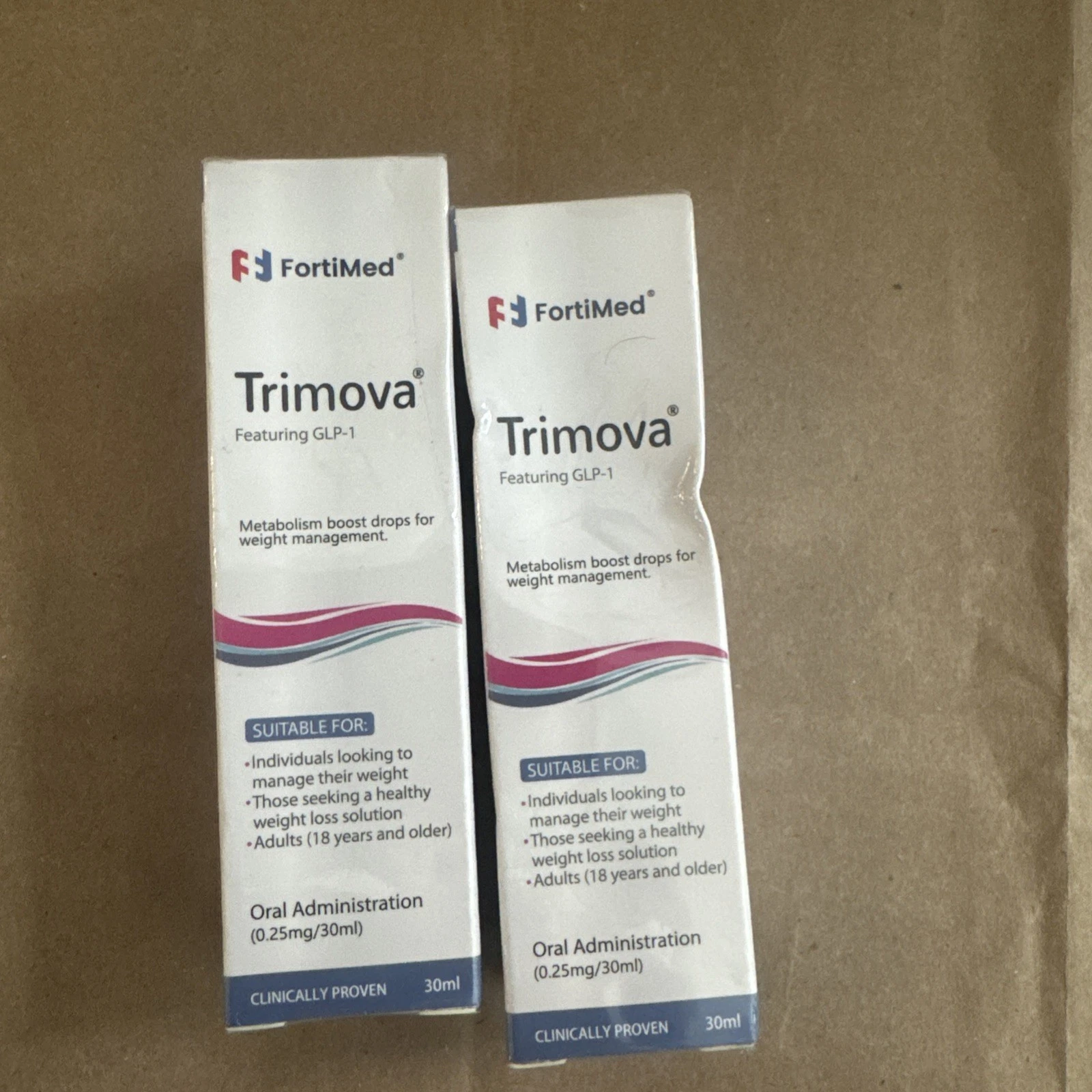 2x FortiMed Trimova Weight Loss Drops for Burning Excess Fat & Boosting Energy