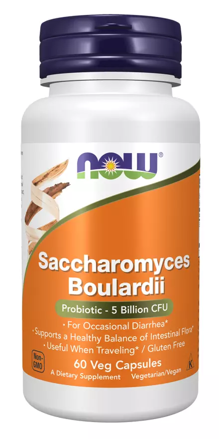 NOW Foods Saccharomyces Boulardii, 60 Veg Capsules 8/26