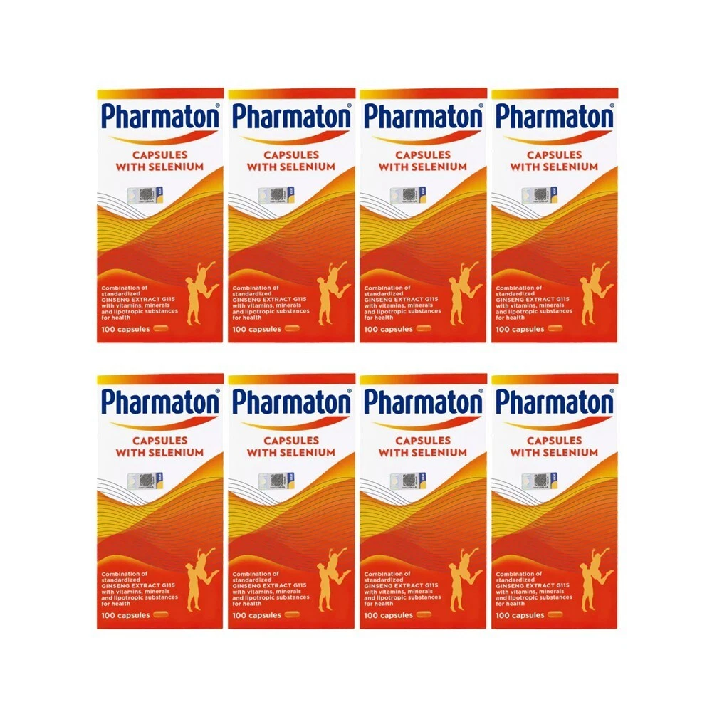 1-8 X 100s Pharmaton Capsules with Ginseng & Selenium Energy Booster Performance