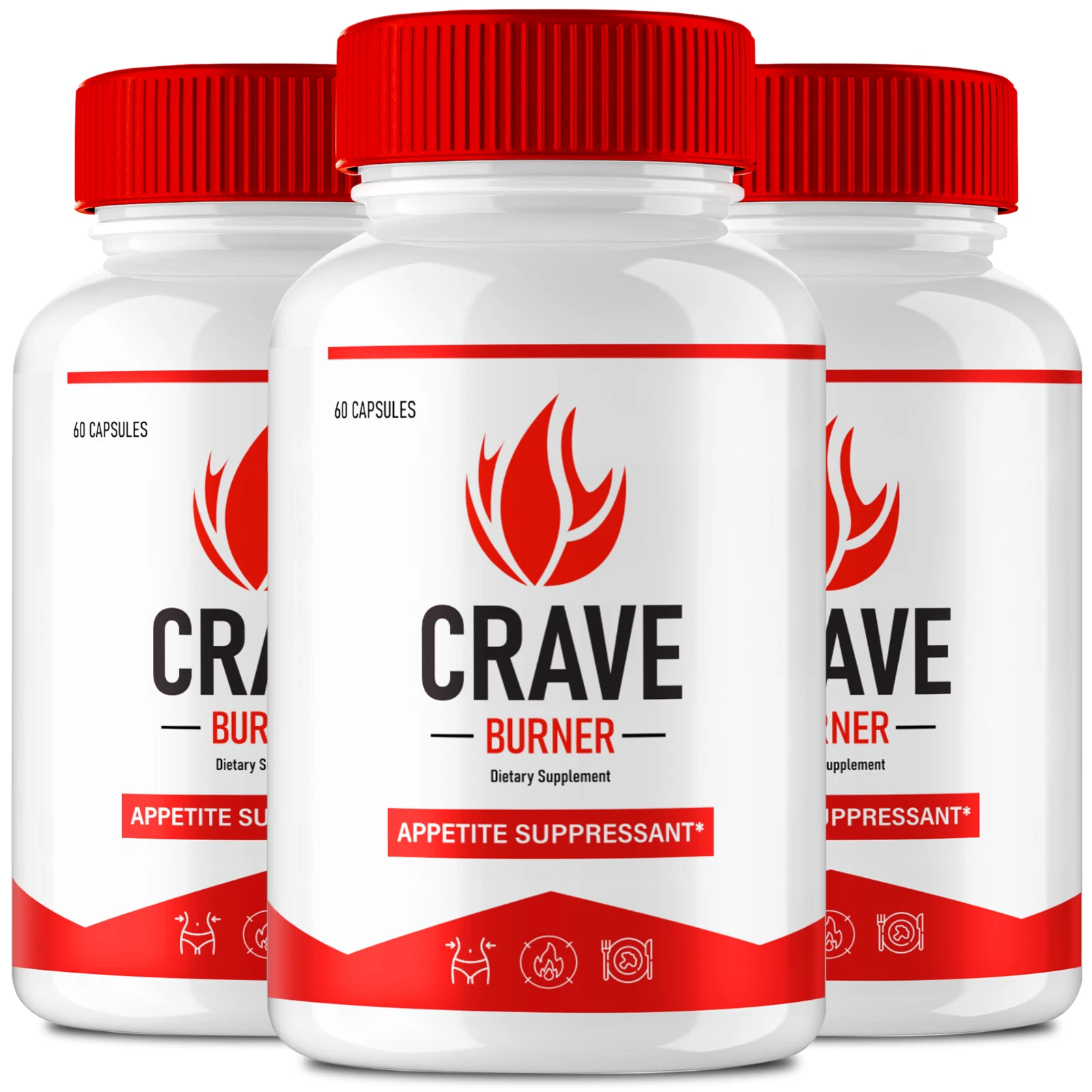 (3 Pack) Crave Burner Advanced Weight Loss Pills to Burn Stubborn Fat Energy