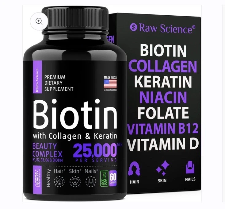 Raw Science Biotin with Collagen and Keratin Supplement V2