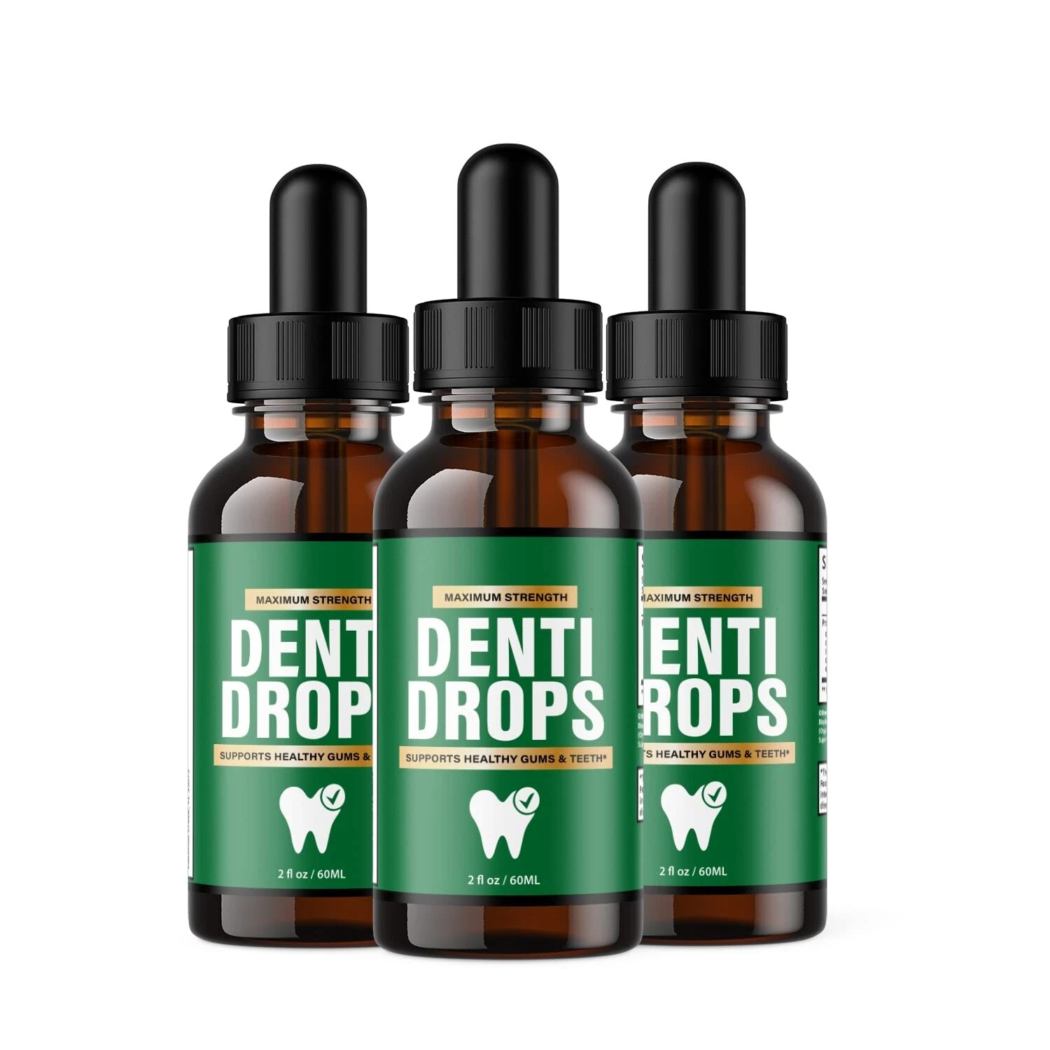 3 Pack - Denti Drops Maximum Strength Drops - Support for Healthy Gums and Teeth