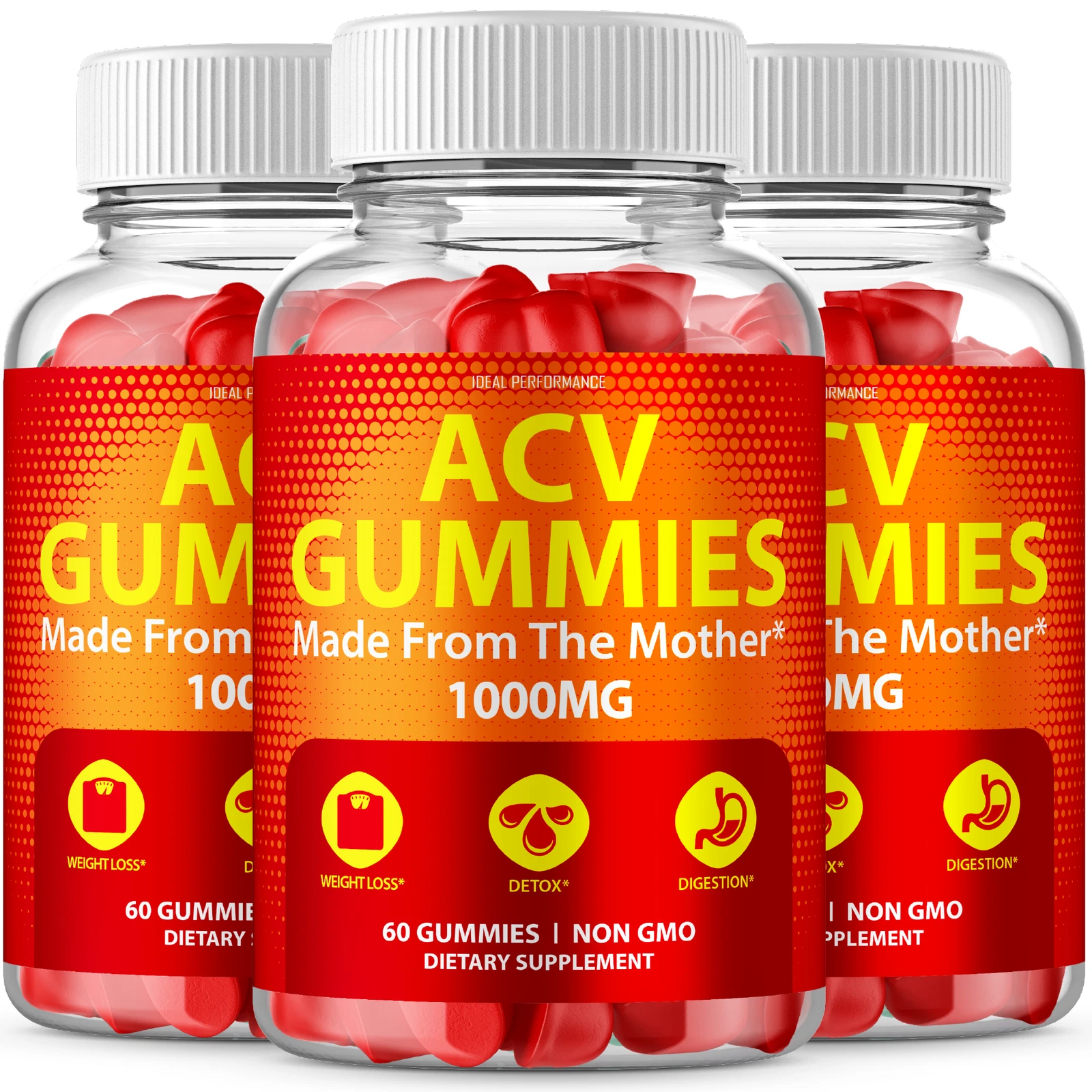 Vegan 1000mg Apple Cider Vinegar Gummies for Digestion ACV (180 Gummies)