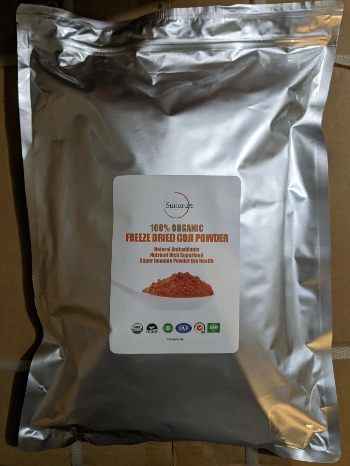 Sunature 5 lbs Superfood Organic Freeze Dried Goji Berry Powder