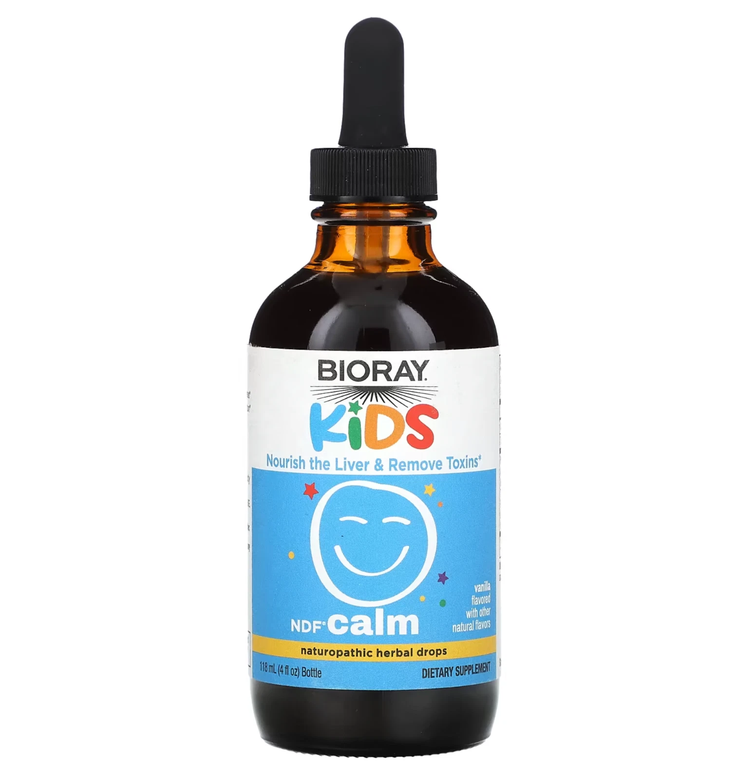 Bioray Kids, NDF Calm, Naturopathic Herbal Drops, Vanilla, 4 fl oz (118 ml)