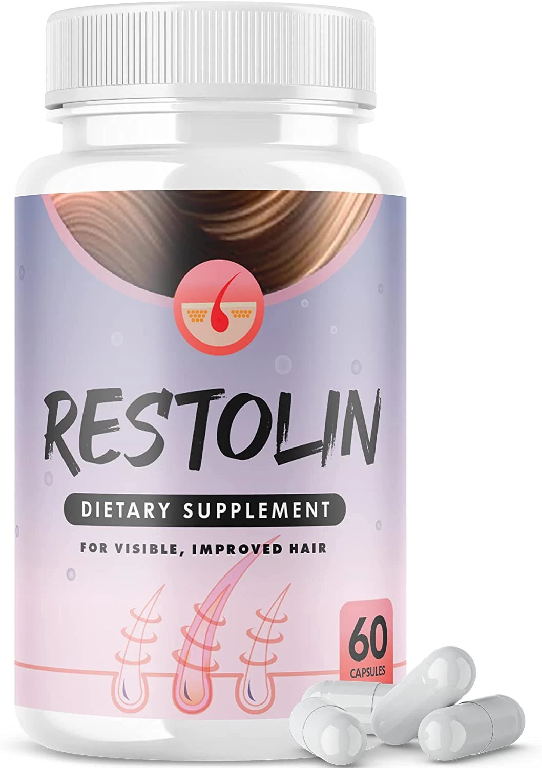 Restolin Advanced Hair Regrowth Growth Pills Supplement (60 Capsules)