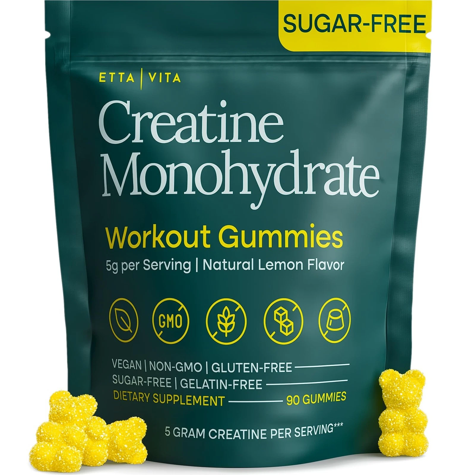 Sugar-Free Creatine Monohydrate Gummies 5gram per Serving, Potent Creatine Gummi