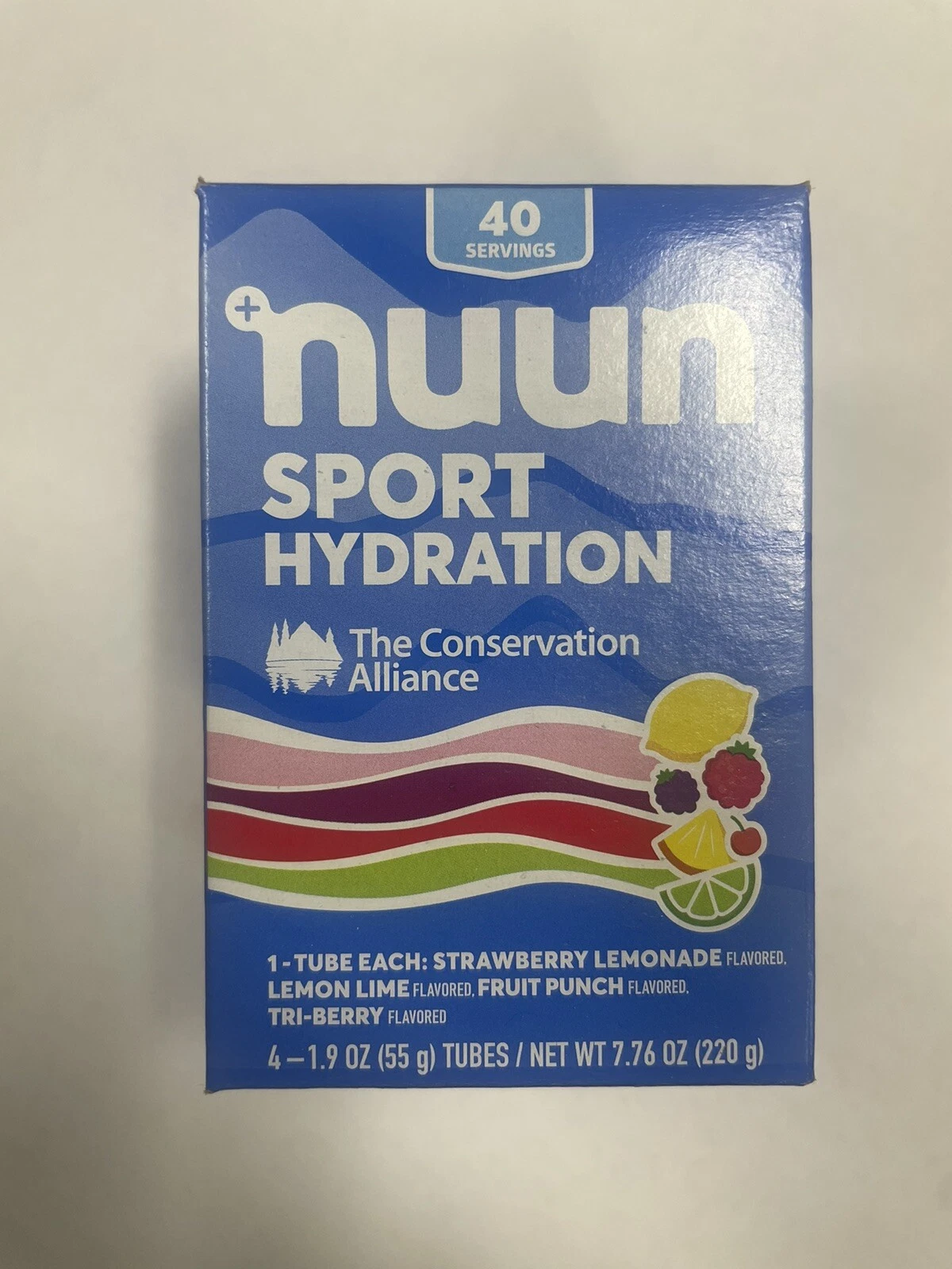 NUUN Sport Hydration 4 Pack Conservation Alliance Straw/Lemon-Lime/Punch/Berry