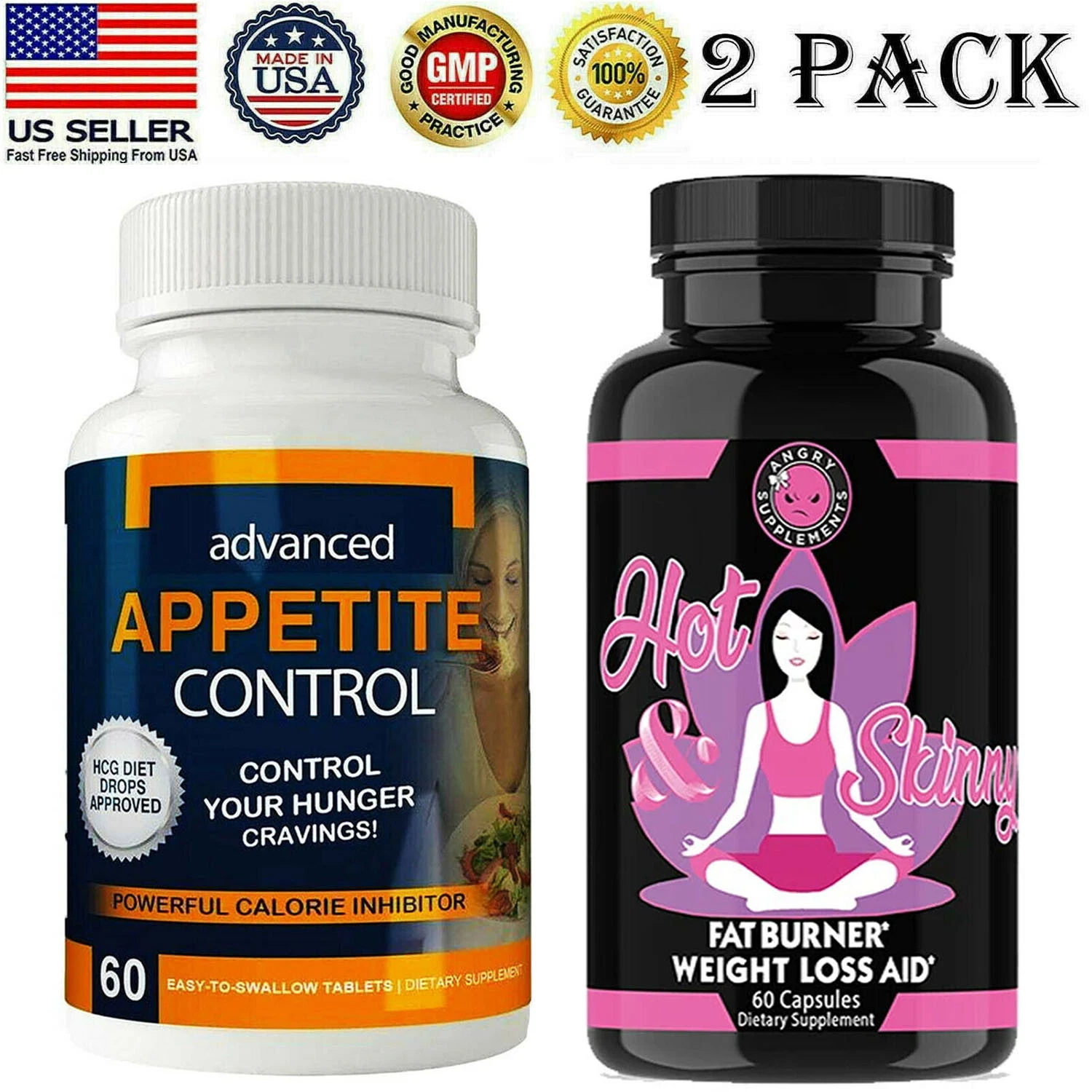 Appetite Control & Hot Skinny Weight Loss Fat Burner Dietary Capsules Supplement