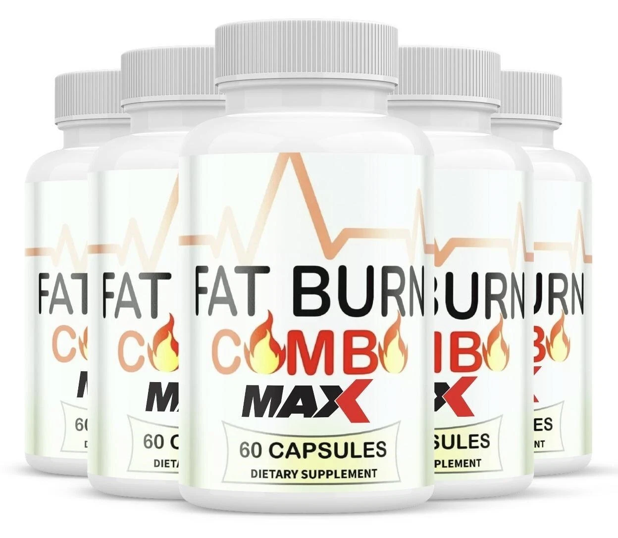 (5 Pack) Fat Burn Combo MAX Capsules to Suppress Appetite & Boost Energy