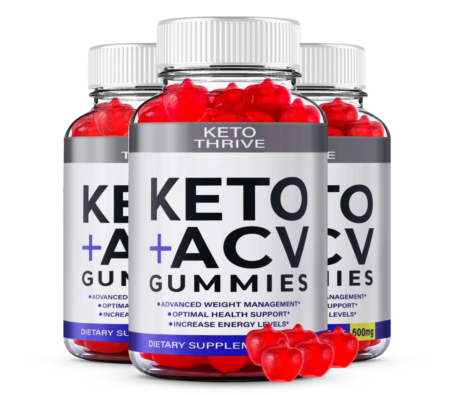 Keto Thrive ACV Gummies Apple Flavor Dietary Supplements (180 Gummies) 3-Pack