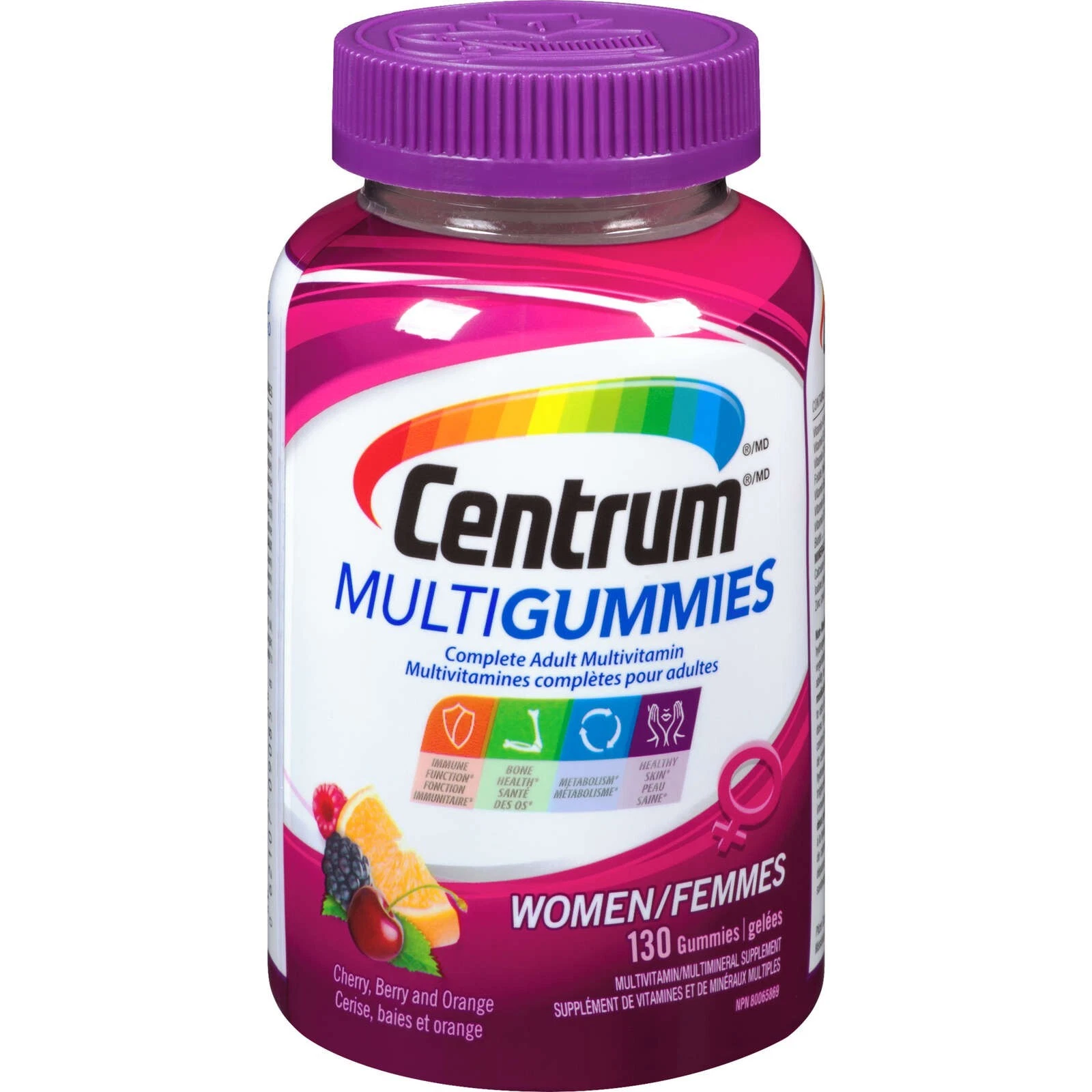 Centrum MultiGummies Women's Multivitamin Supplement Gummies Calcium 130 pcs NEW