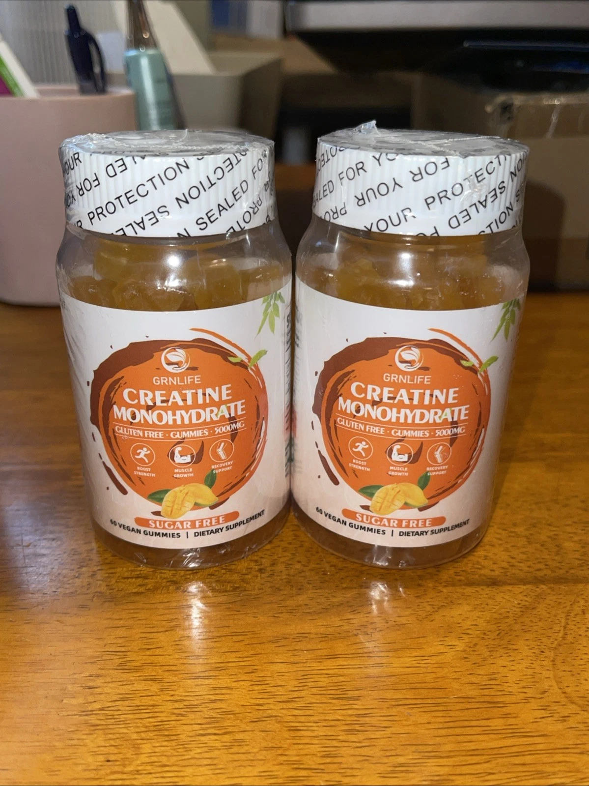 2 Pack GRNLIFE Creatine Monohydrate Mango Flavor Gummies 60ct EXP:11/10/26