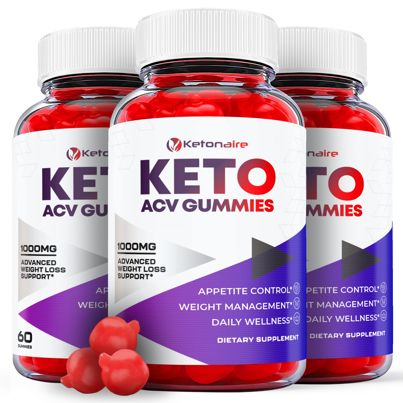 (3 Pack) Ketonaire Gummies - Ketonaire ACV Keto Gummies Weight Loss-180 Gummies