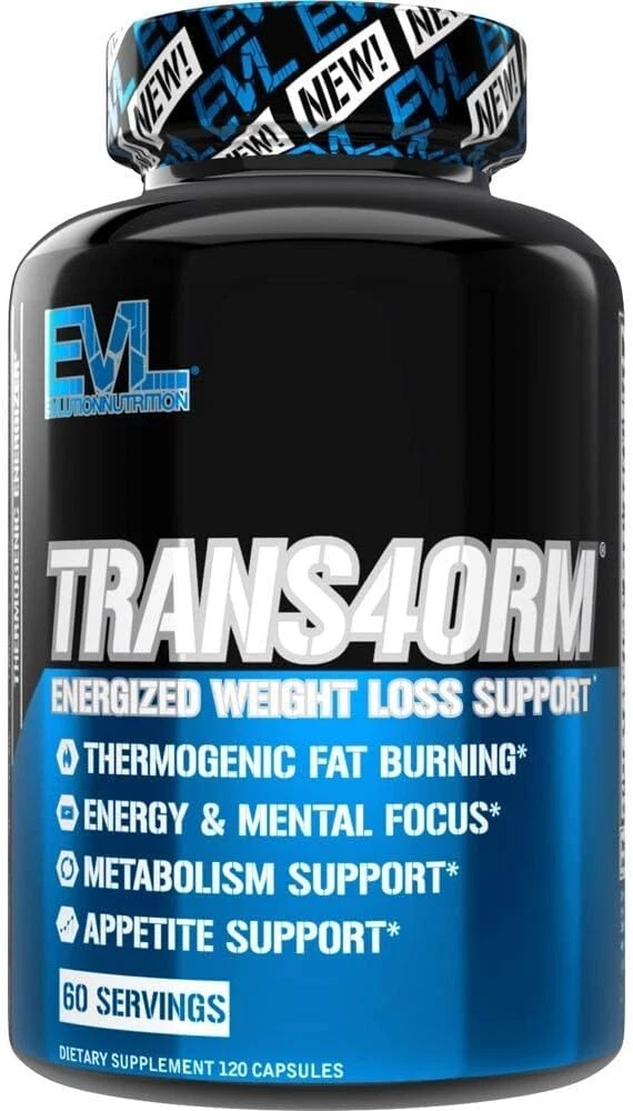 EVLution Nutrition Trans4orm Energized Weight Loss Support Supplement 120 Caps