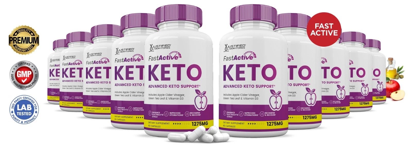 Fast Active Keto ACV Pills 1275 MG Stronger Than Gummies Keto Support 10Bottle
