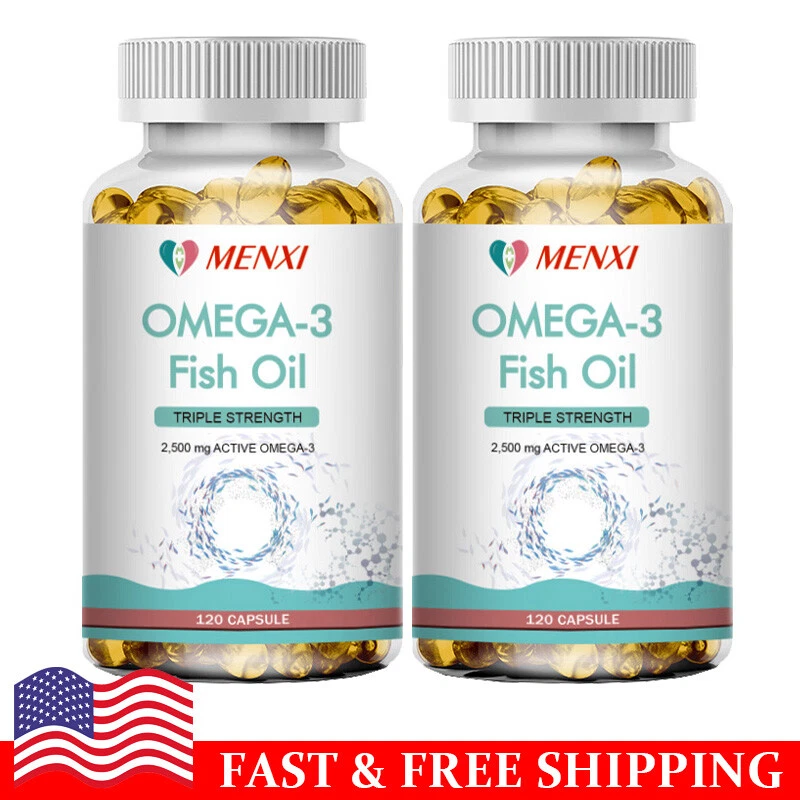Omega 3 Fish Oil Capsules 3x Strength 3600mg EPA & DHA, Highest Potency 240Caps