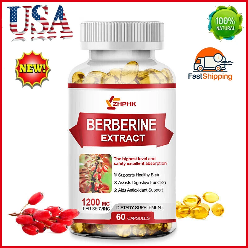 Berberine 1200mg Glyco Guard Blood Sugar & Glycogen Supplement (60 Capsules)
