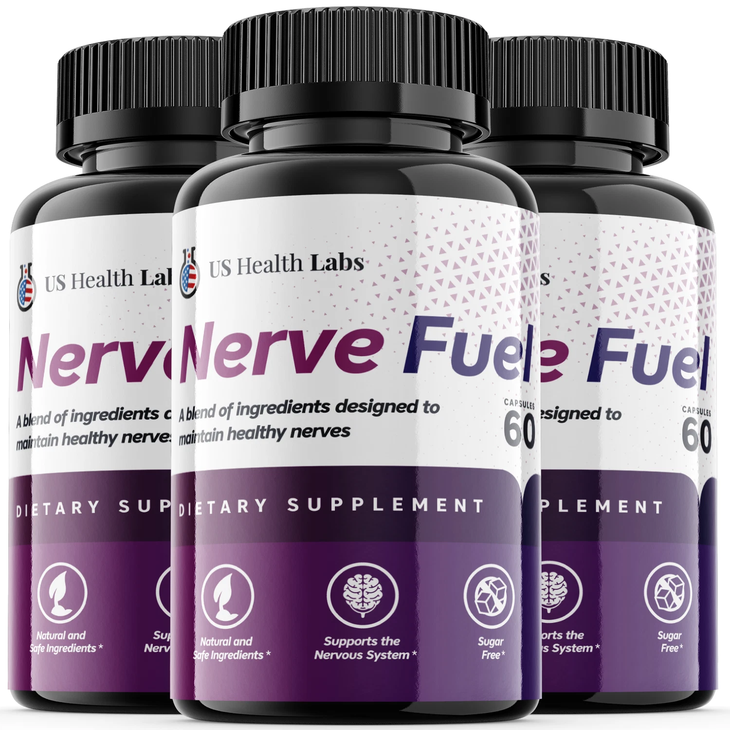 (3 Pack) Nerve Fuel Capsules for Nerve Health Nerve Pain Support (180 Capsules)