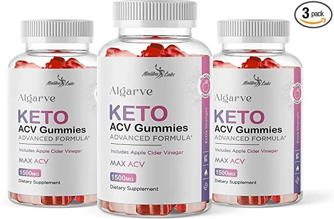 Malibu Labs Algarve Keto ACV Gummies, Apple Cider Vinegar Ketosis 1500mg (3Pack)
