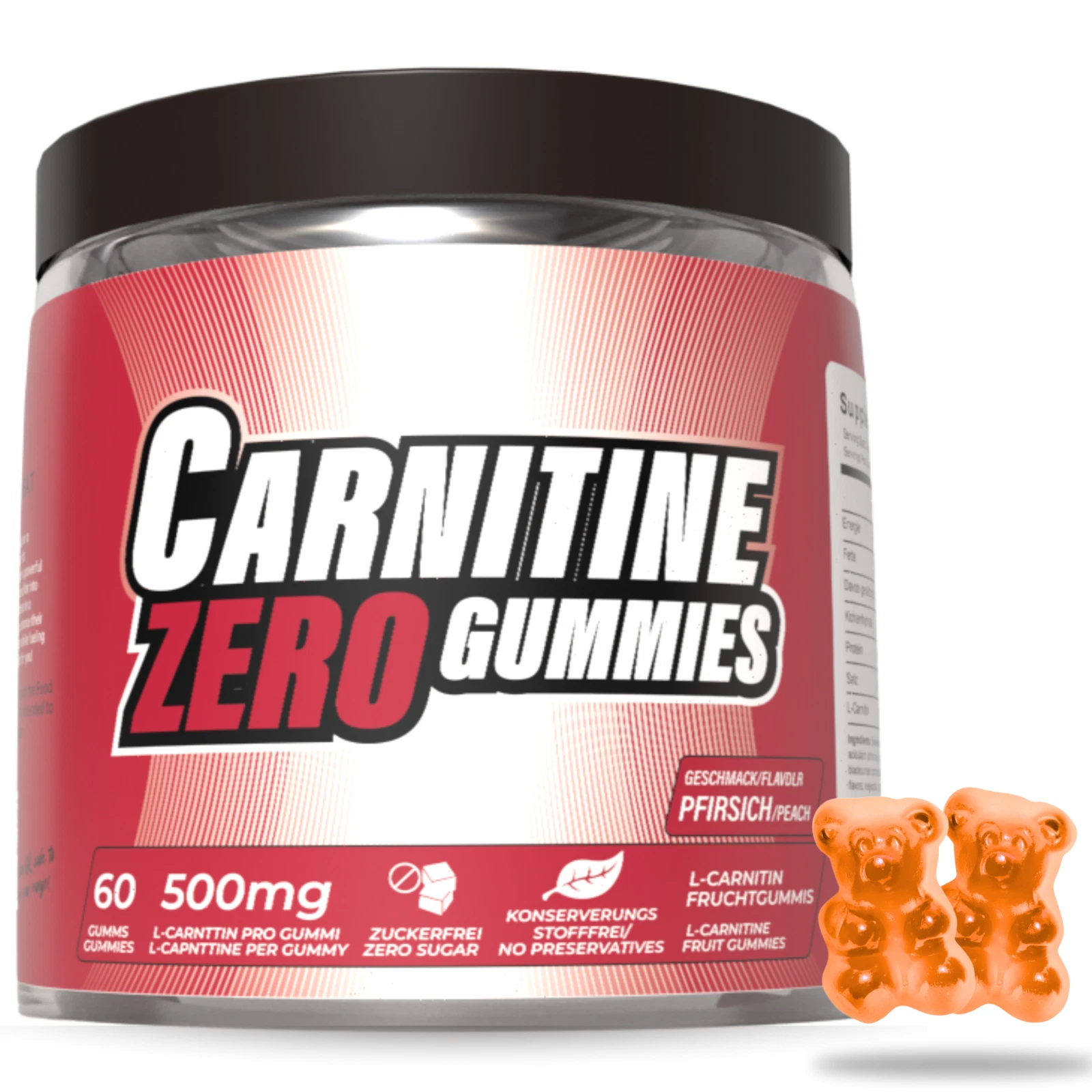 L-Carnitine Gummies 1000mg by Gummy Lab, Supplemen for Fat Burning & Weight Loss