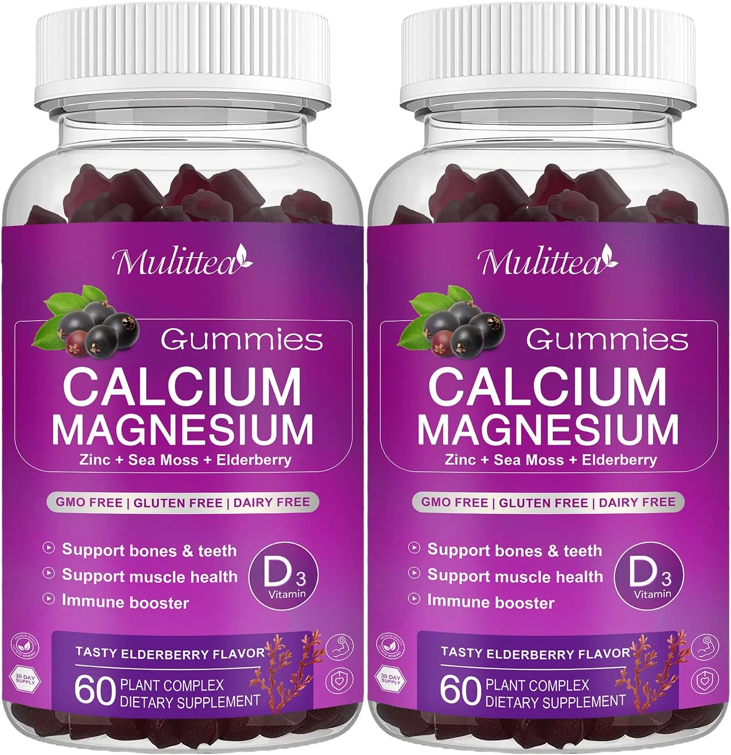 Calcium Magnesium Zinc Gummies with High Absorption Magnesium Glycinate 200Mg, P