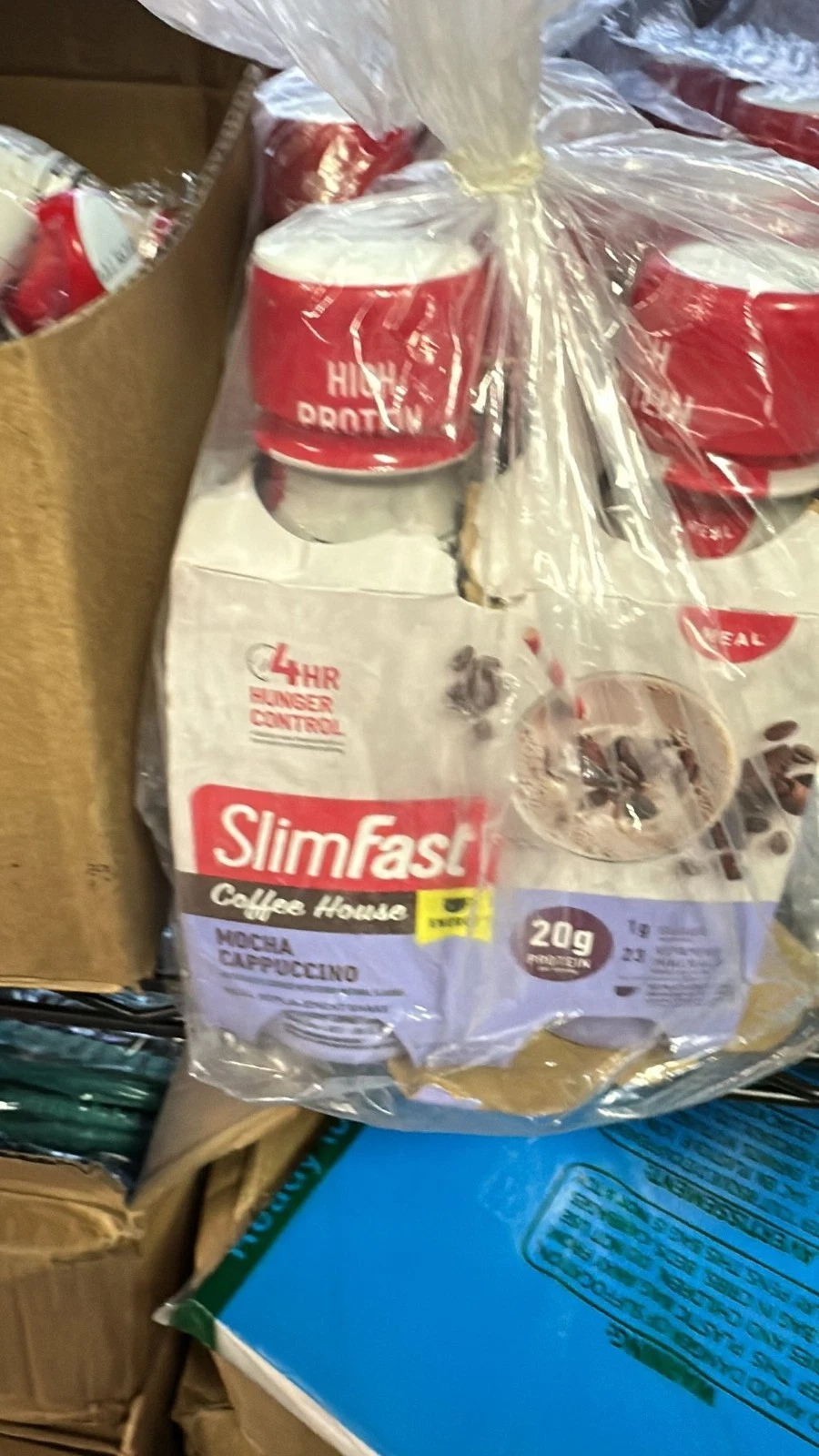 SlimFast Coffee House Mocha Cappuccino High Protein Shake 11oz - 4 Pack