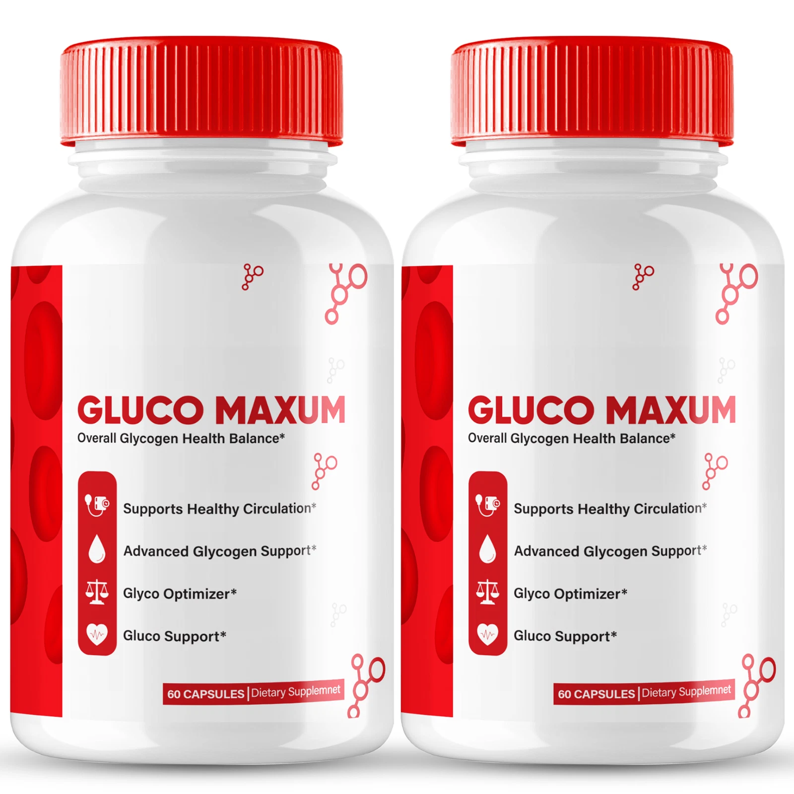 (2 Pack) Gluco Maxum Blood Capsules, GlucoMaxum Glycogen Optimizer Support Pills