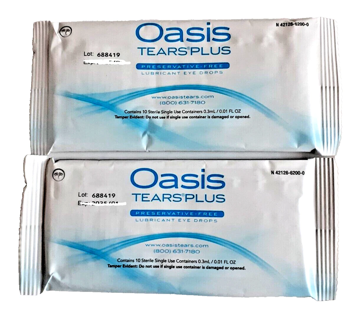 AUTHENTIC & NEW - OASIS TEARS PLUS - EYE DROPS - DRY EYES (20 VIALS) EXP. 5/2027
