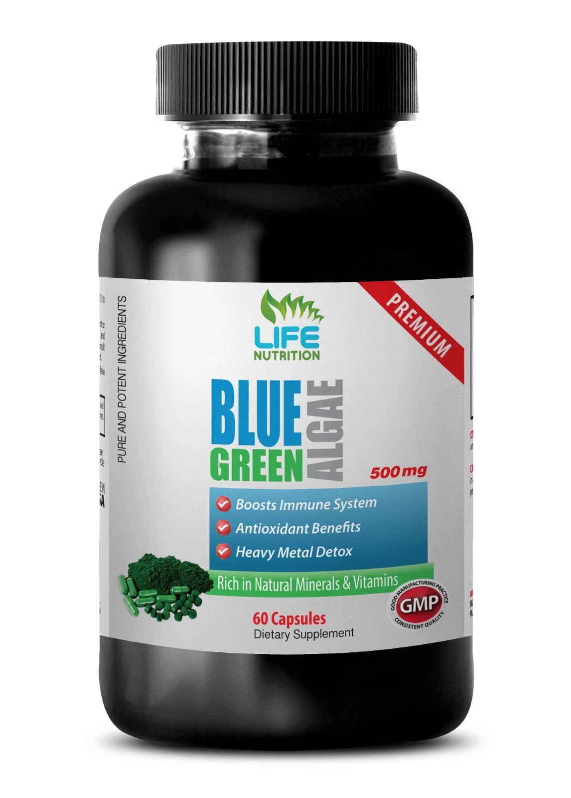 immune system booster, Organic Blue Green Algae 500 activate white blood cell 1B