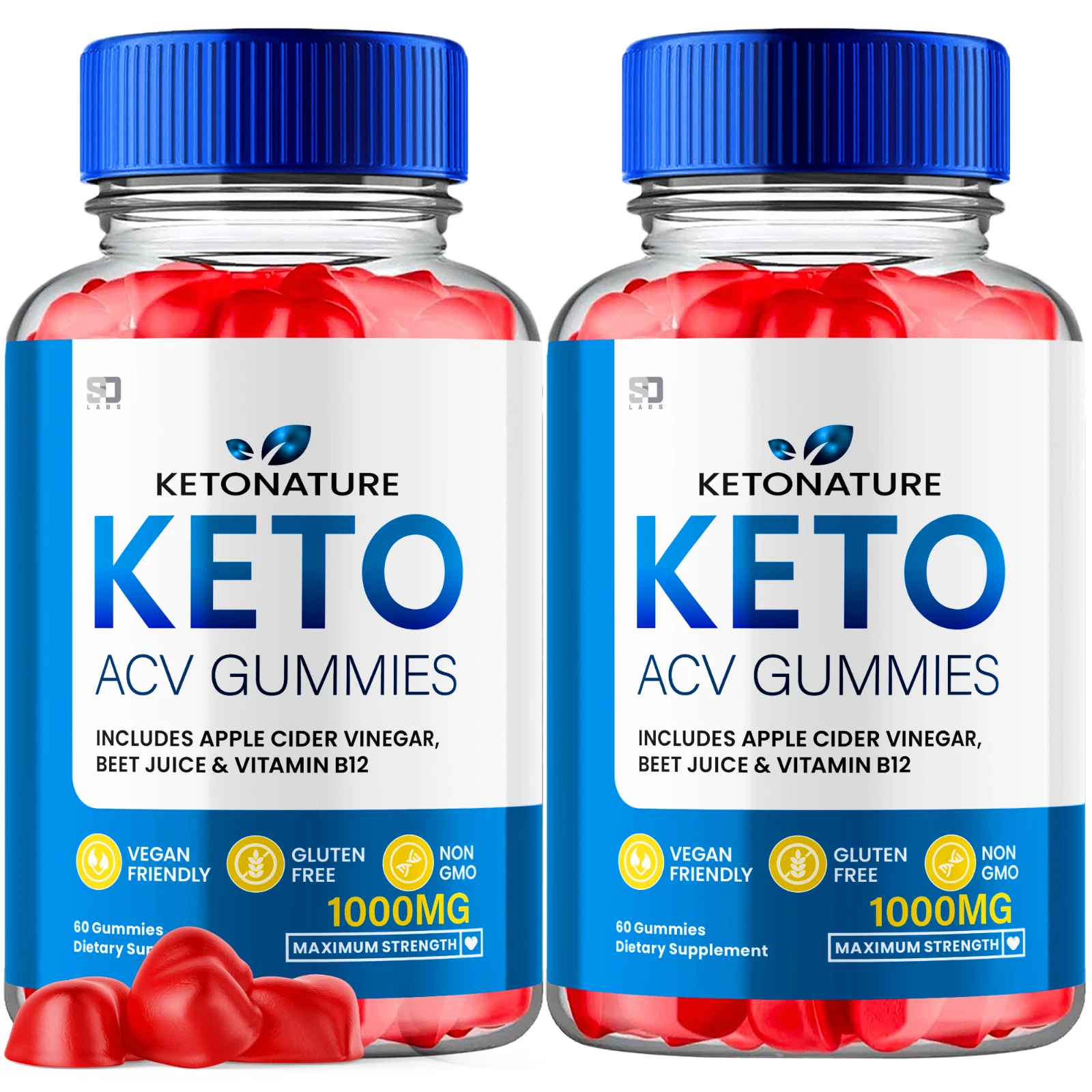 (2 Pack) Keto Nature Keto ACV Gummies - For Weight Management & Healthy Body