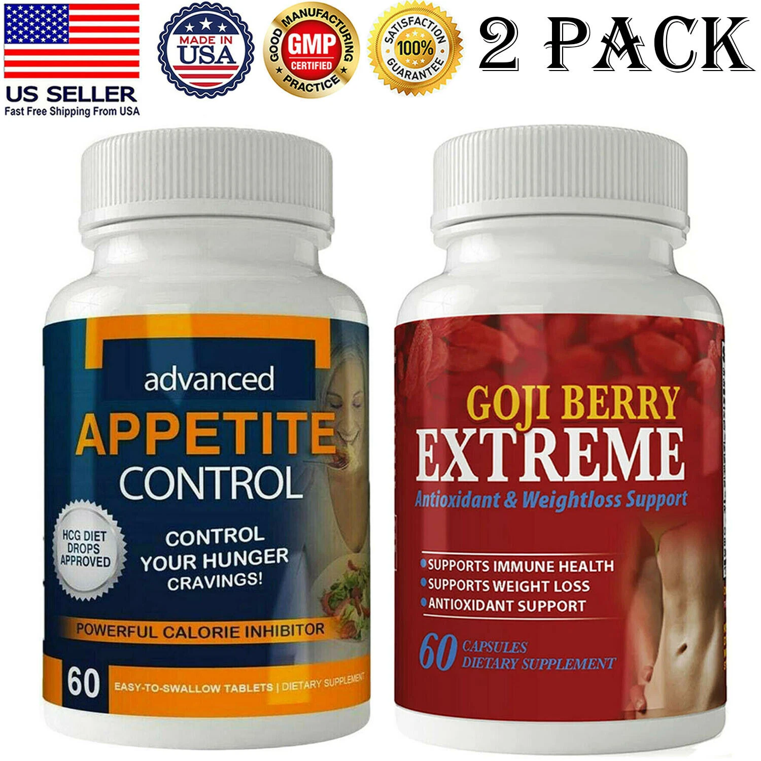 Appetite Control & Goji Berry Antioxidant Immune Support Weight Loss Capsules
