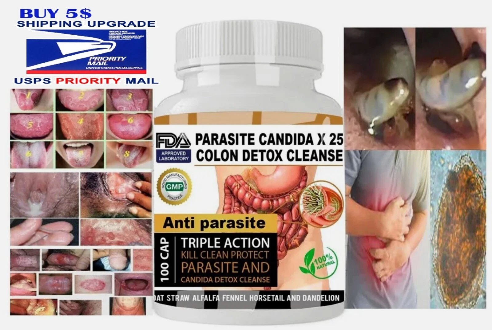 parasite detox clean COLON flush & cleanse parasite cleanse candida support