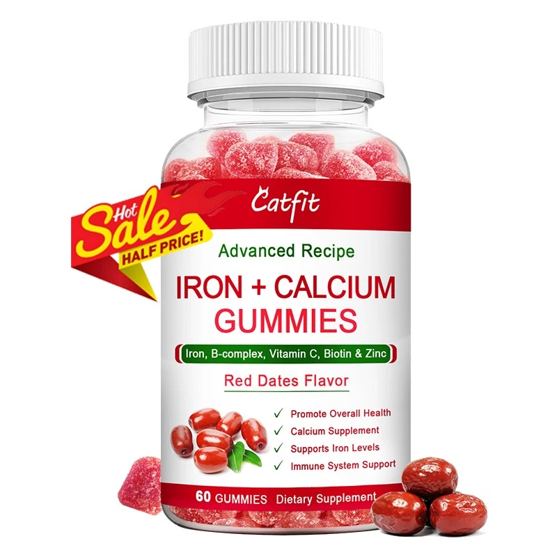 Iron Calcium Gummies with Vitamin C, Vitamins B Complex for Kids & Adults