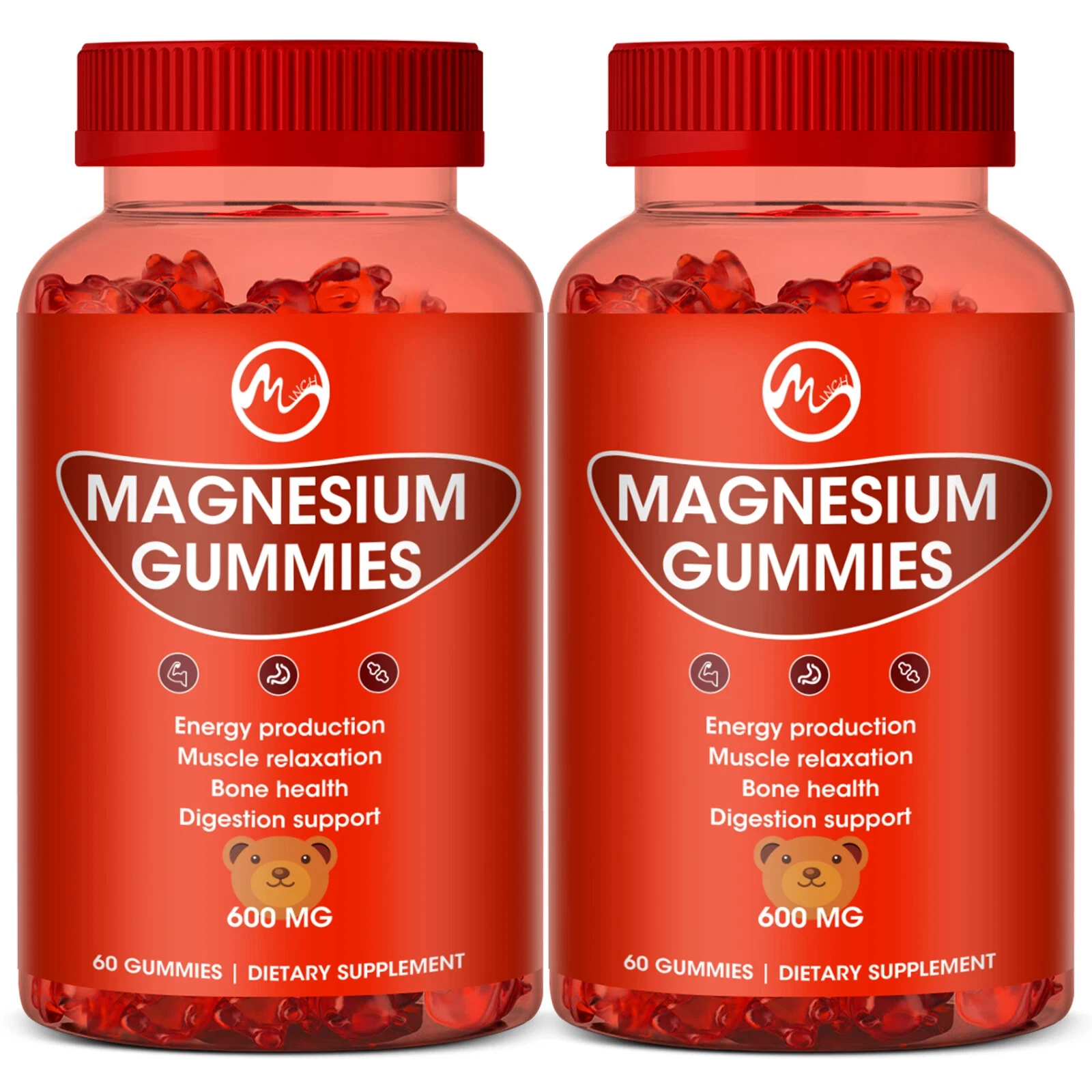 2 Bottles Magnesium Glycinate Support Sleep Relax Nerves Good Mood Brain Health