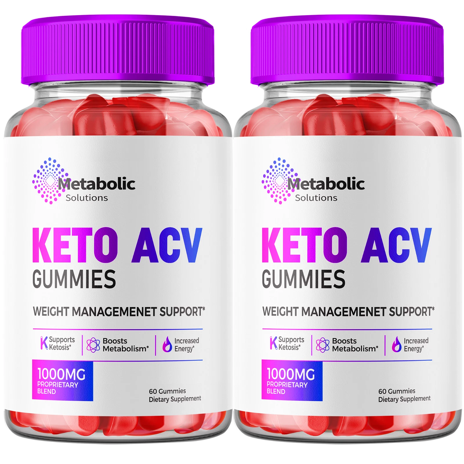 Metabolic Solutions Keto ACV Gummies - Official Formula (2 Pack)